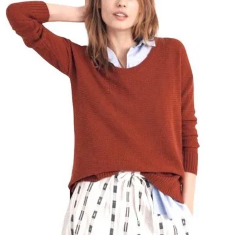 Madewell Rust Scoop Neck Sweater